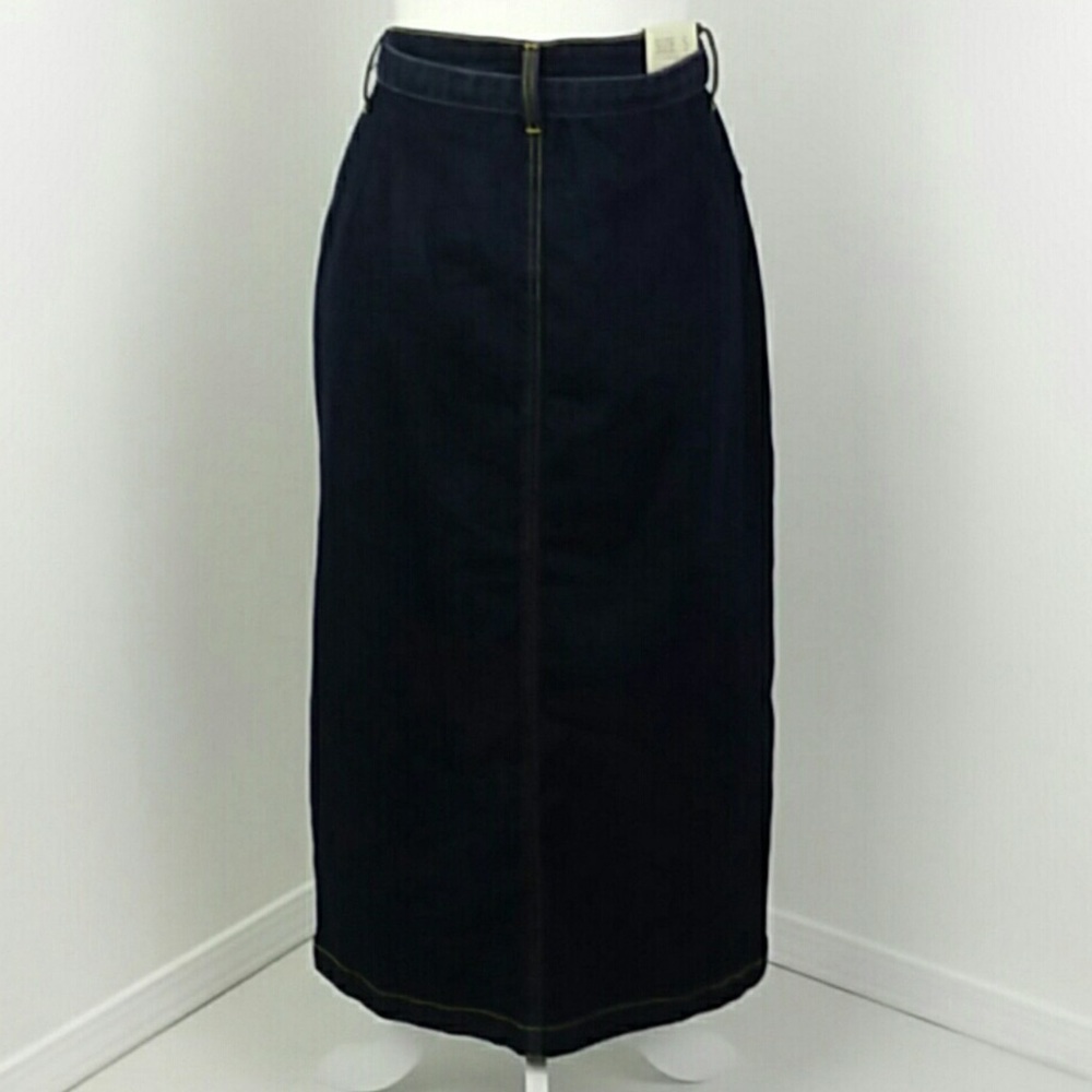 Cello Jeans Blue Tie Belt Button Down Denim Midi Jean Skirt NWT - Picture 4 of 13